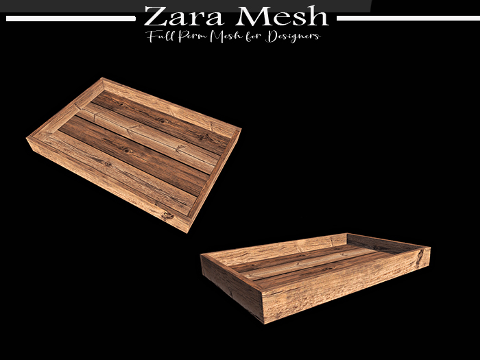 Second Life Marketplace Zara Mesh Kitchen Wooden Tray FULL PERM